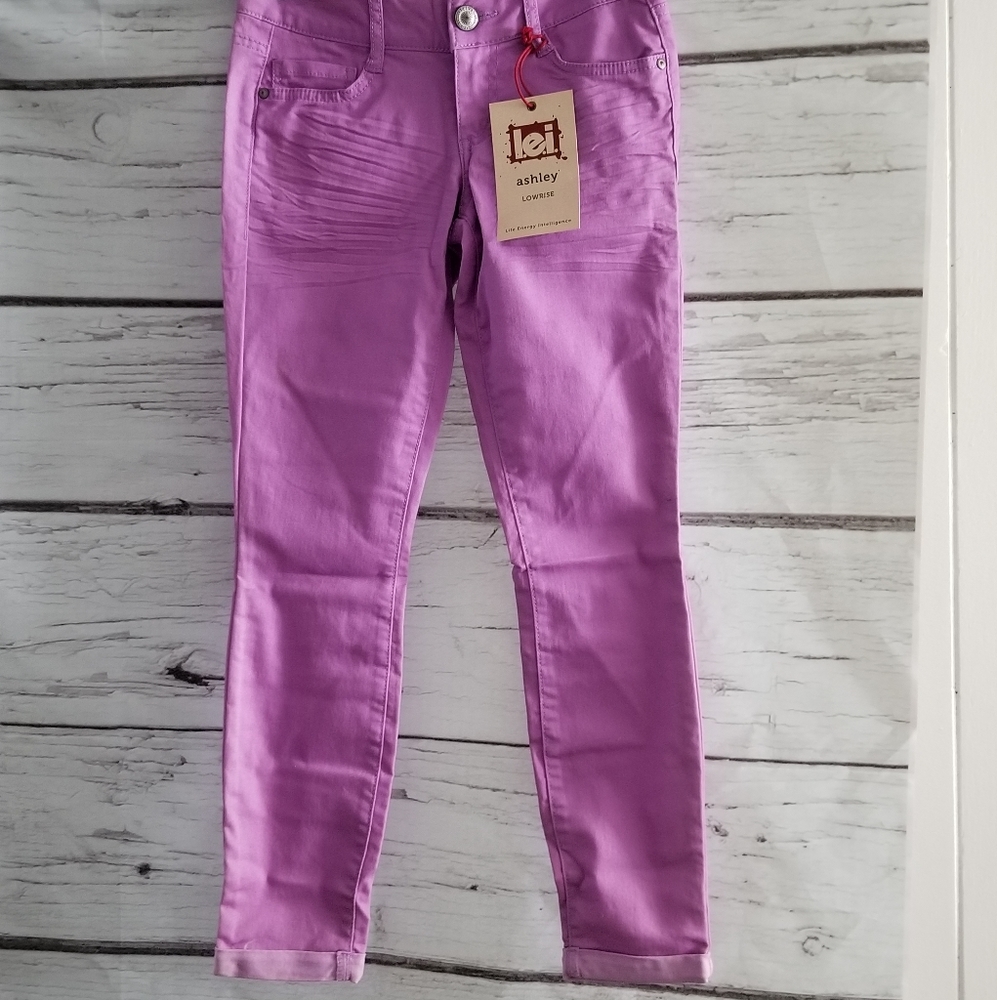 Purple ashley low rise lei jeans/pants junior sz 1